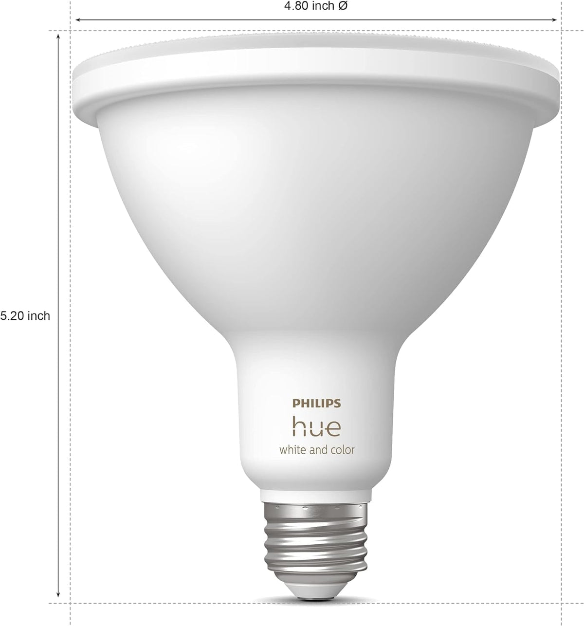 Philips Hue garden illumination highlighting landscaping with color.