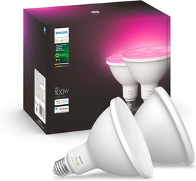 Philips Hue outdoor PAR38 path light with color options for walkways.