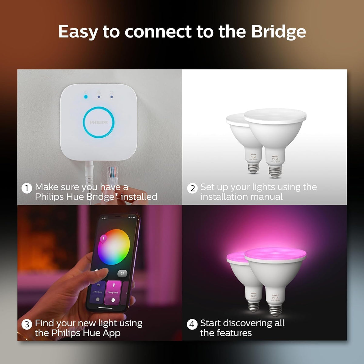Philips Hue weatherproof bulbs built to withstand outdoor conditions.