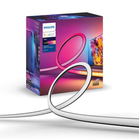 Philips Hue Play Gradient 55-inch TV strip back view for immersive gaming ambiance.
