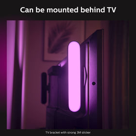 TV mounting clip for Philips Hue Play light bars to create behind-screen backlight