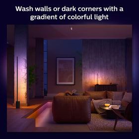 Modern black design of Philips Hue Signe gradient lamp.
