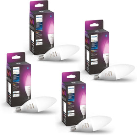 Philips Hue smart candle bulb four-pack for versatile ambient lighting with app control