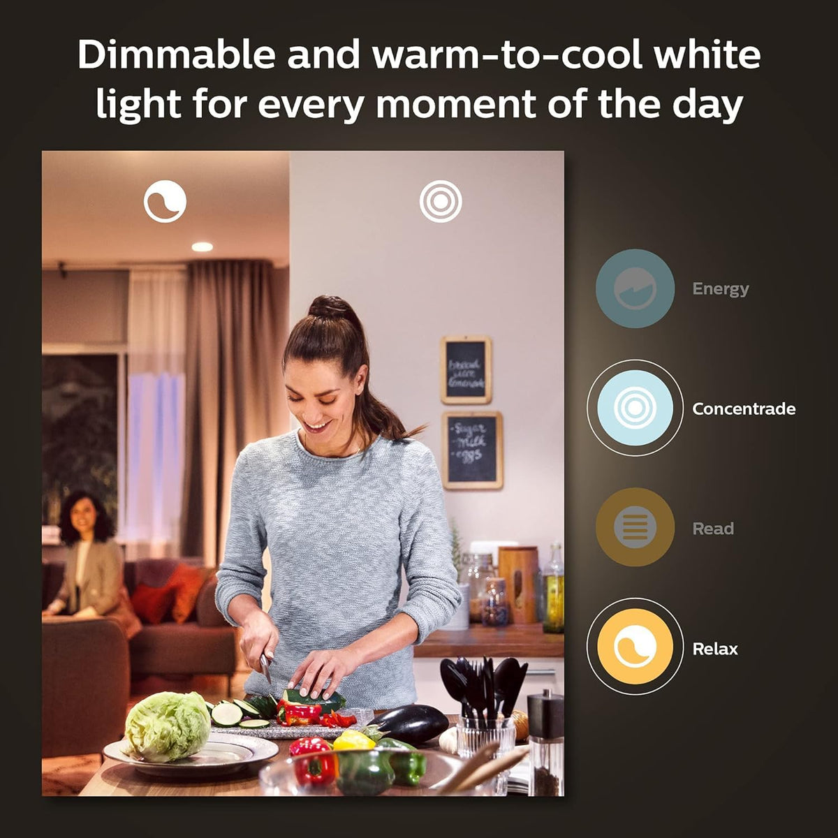 Philips Hue Smart 60W A19 bulb app control for quick lighting scenes