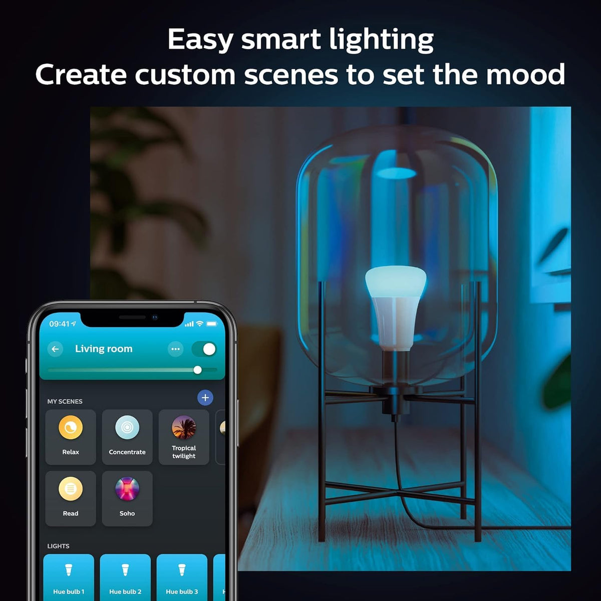 Philips Hue Smart 60W A19 bulb warm to cool white options