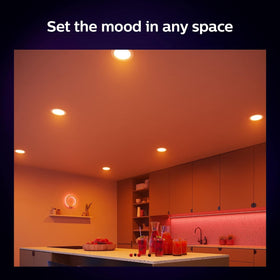 Philips Hue smart downlight with Hue Bridge and Matter support.