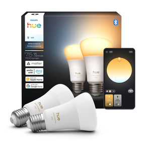 Philips Hue smart A19 bulb two-pack in use for versatile home lighting.