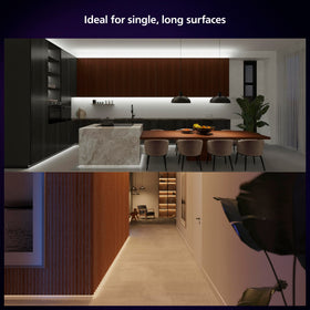 Philips Hue Solo lightstrip with Hue Bridge enabling automations.