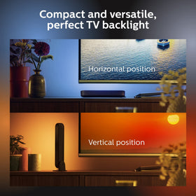 Hue Sync app syncing lighting with music or movies for immersive entertainment