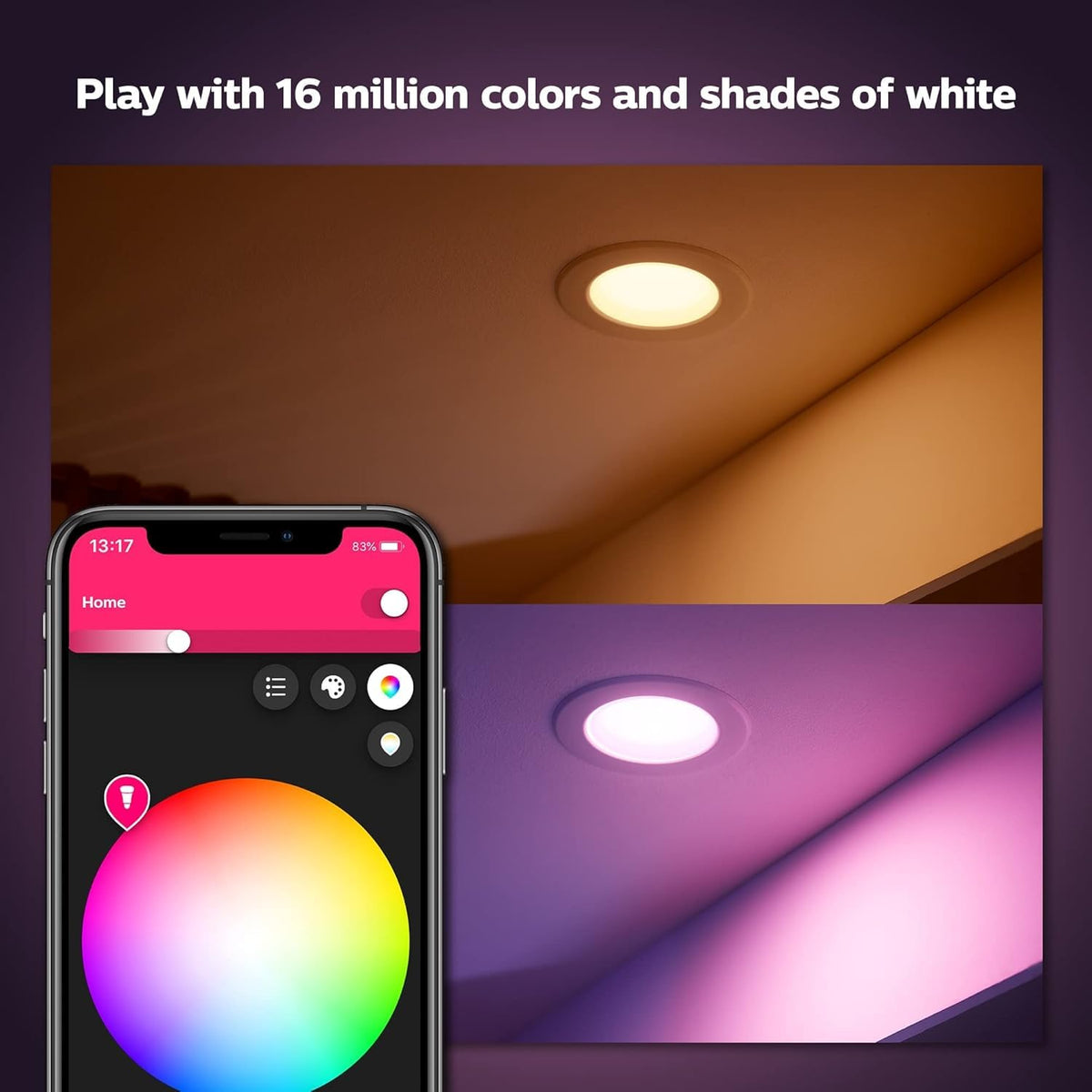 Voice control with Alexa/Google/HomeKit for hands-free lighting