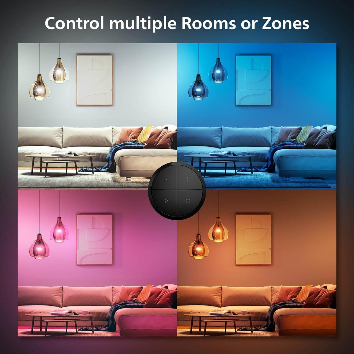 Philips Hue switch with adhesive backing for quick, tool-free mounting