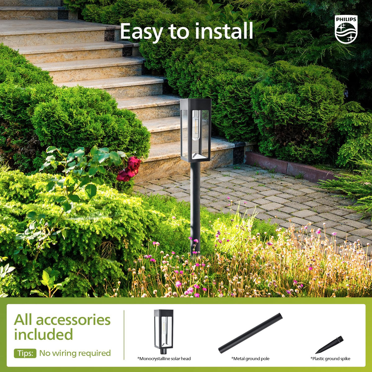 Philips ideal solution for patios and driveways with subtle light.