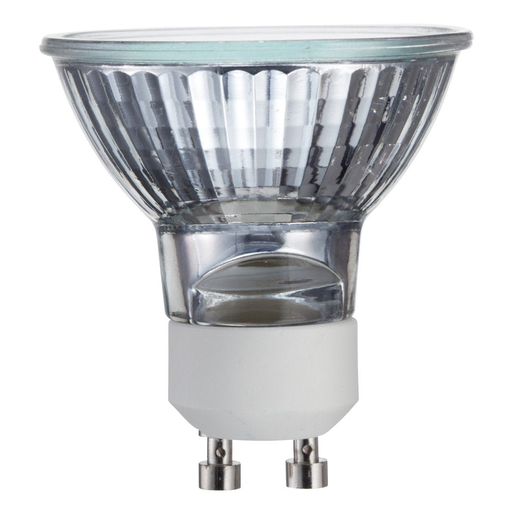 Philips 50W MR16 GU10 indoor flood bulb pack side view enabling easy replacement