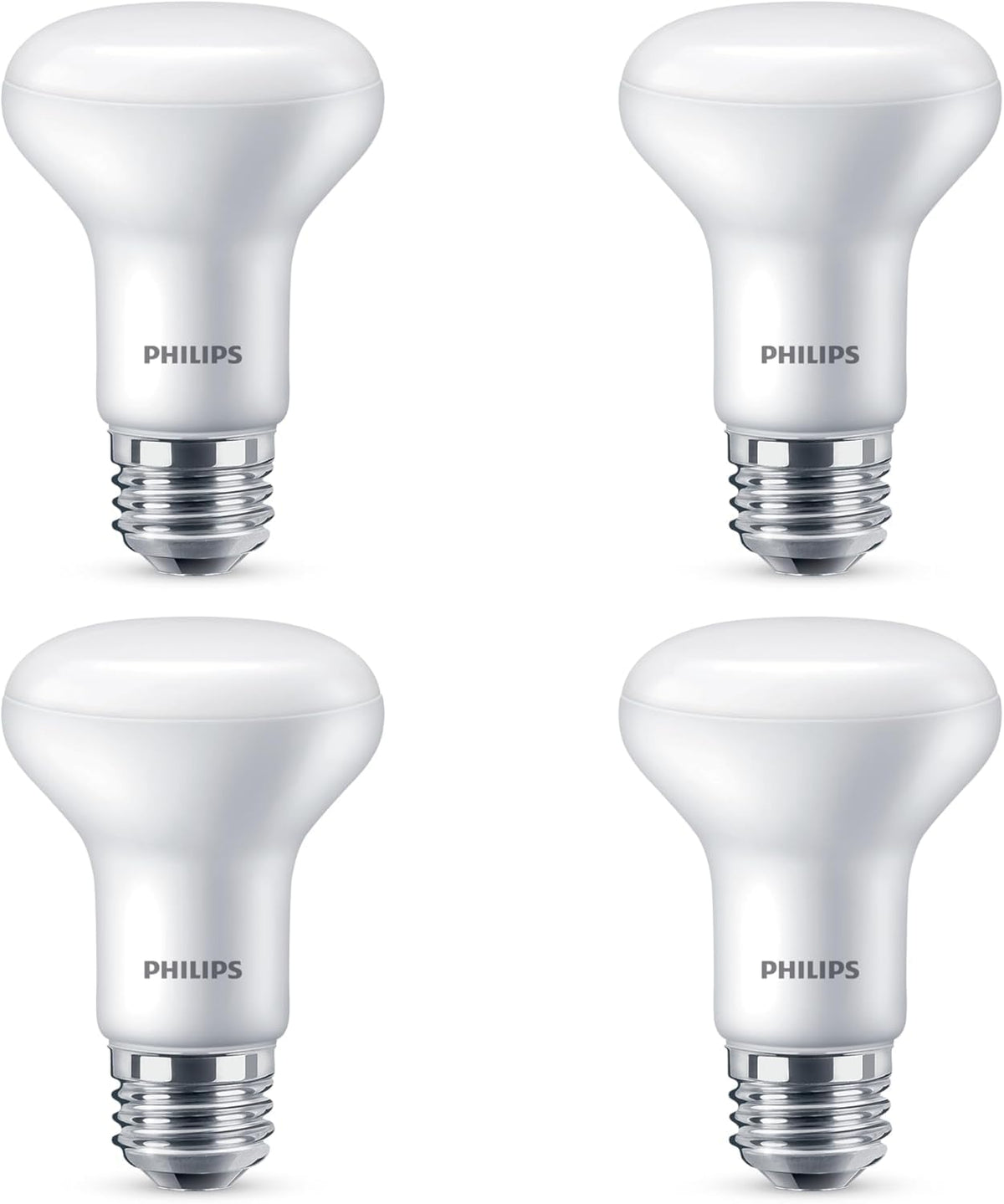 Philips 4-pack packaging highlights value and easy replacement across fixtures.