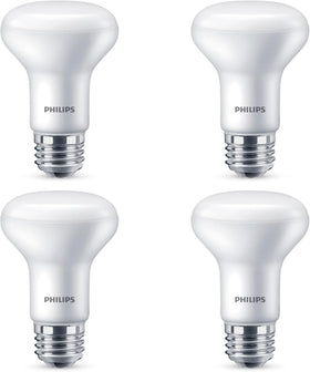 Philips 4-pack packaging highlights value and easy replacement across fixtures.