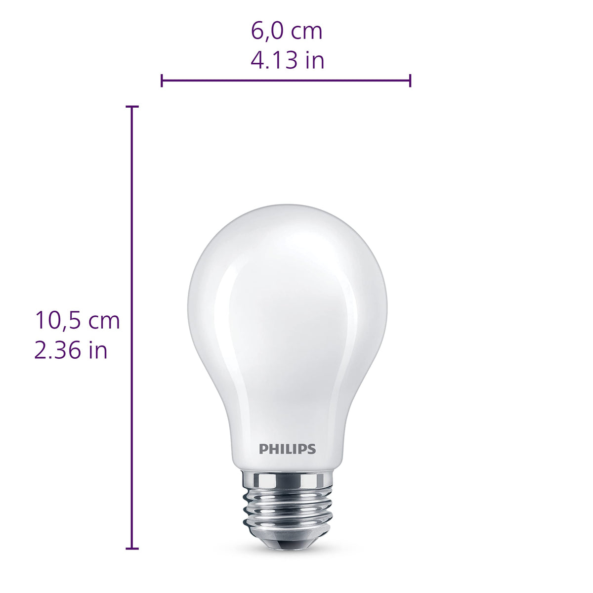 Philips LED 60W A19 Ultra Definition frosted glass close-up for soft light