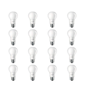 Philips LED Basic Frosted A19 in living room emitting warm ambient light