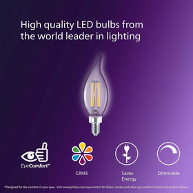 CRI95 true-color bulb for accurate indoor color rendering.