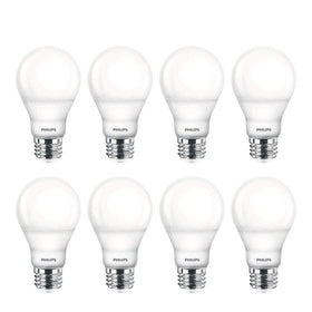 Philips LED A19 dimmable bulb delivering 800 lumens for cozy, adjustable light.