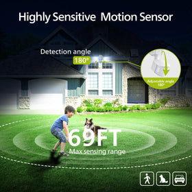 Philips LED flood light with PIR motion sensor detects movement up to 69 ft.