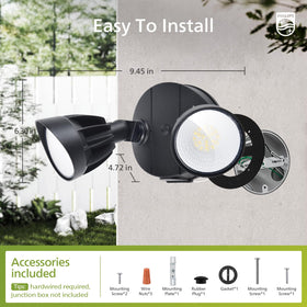 Philips outdoor flood light with easy hardwired installation