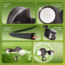 Philips security light with PIR motion sensor detects movement clearly.