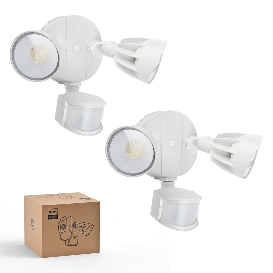 Philips outdoor security light with two heads for wide coverage and enhanced visibility