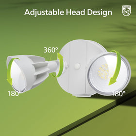 Philips security light with rugged aluminum housing for outdoor durability.