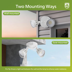 Philips weatherproof flood light designed for wet locations and harsh weather.