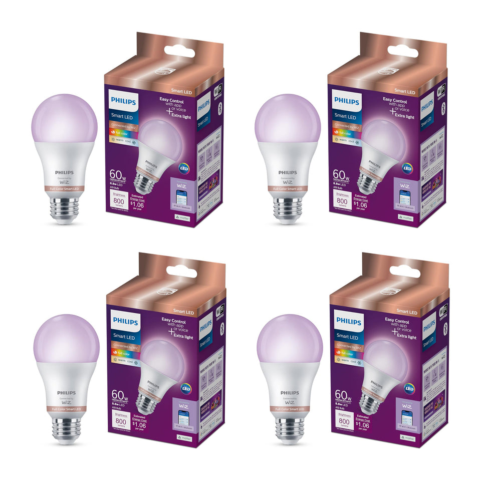 Philips Smart LED color bulb in lamp delivers vibrant ambiance with 16 million colors