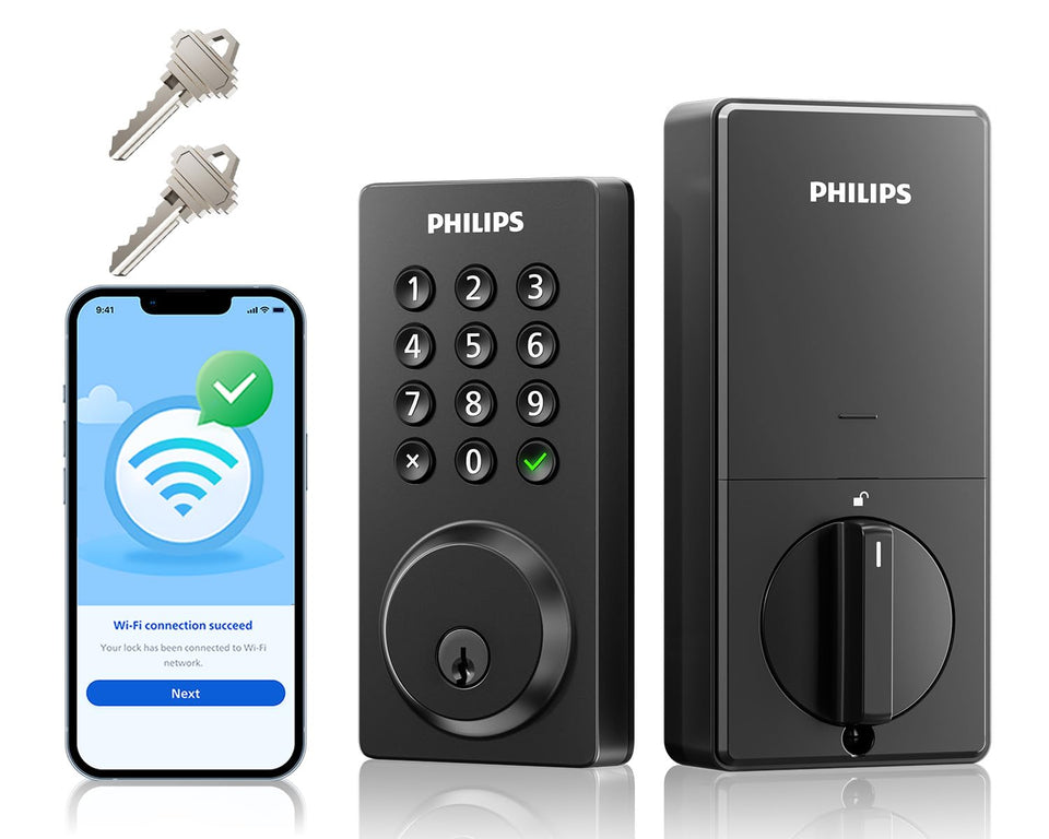 Philips Smart Lock front door demonstrates secure, convenient keyless entry for everyday access.