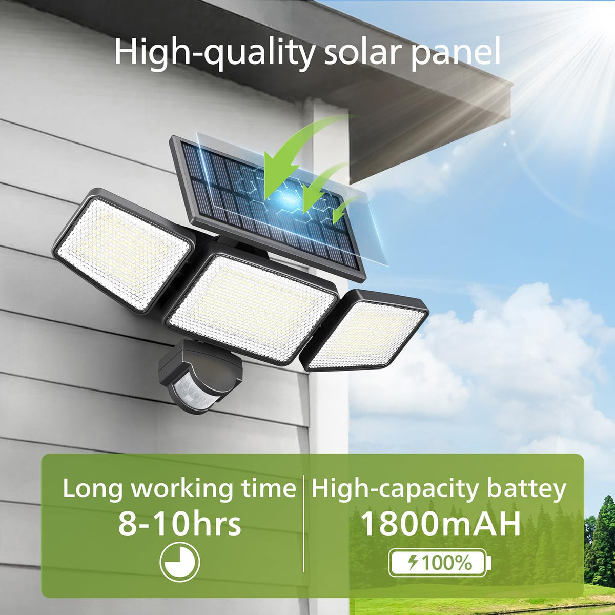 No wiring required, making installation quick on any suitable exterior wall.
