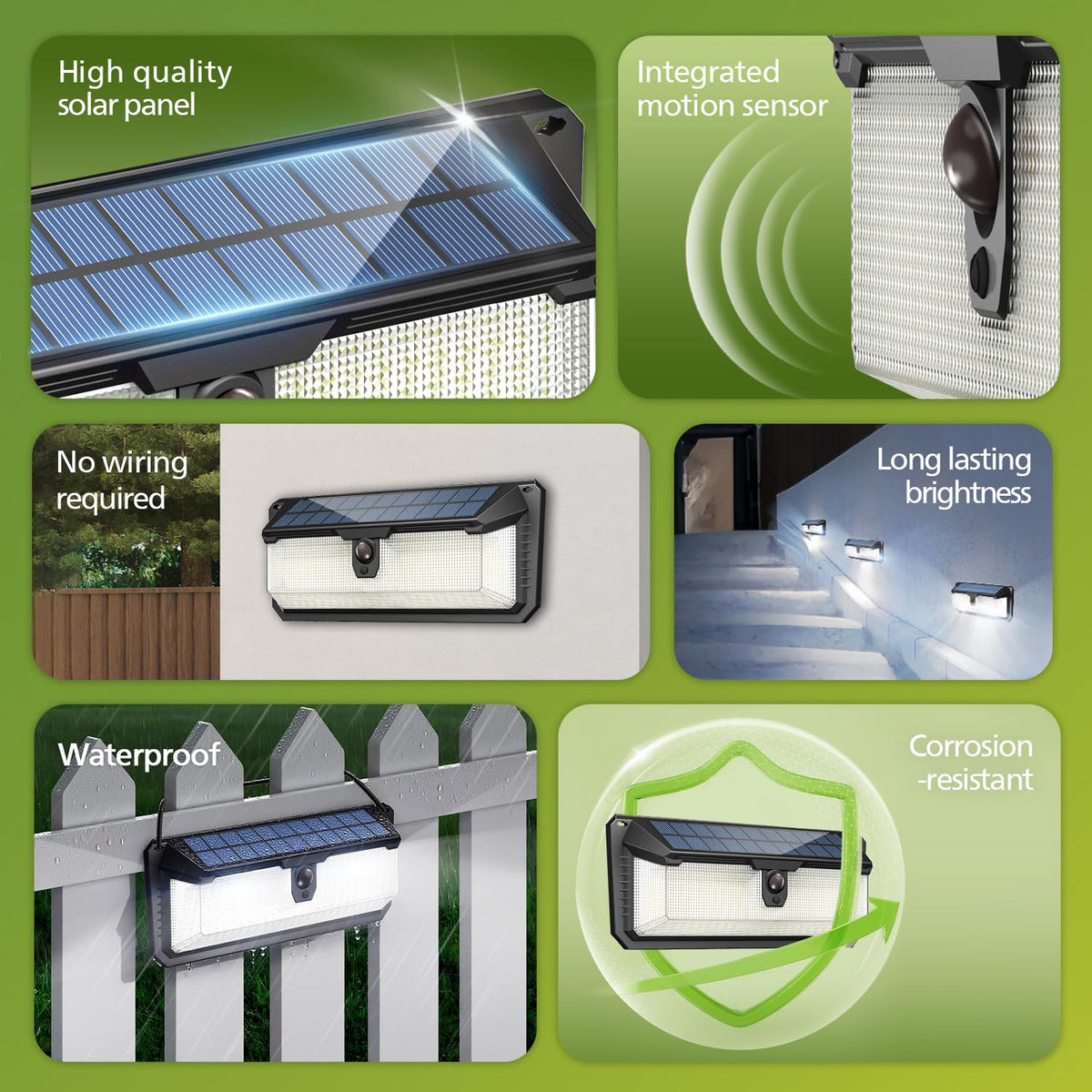 Philips solar lights provide 800 lumens for clear night visibility around entrances.