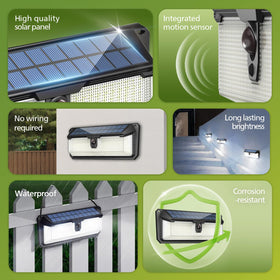 Philips solar lights provide 800 lumens for clear night visibility around entrances.