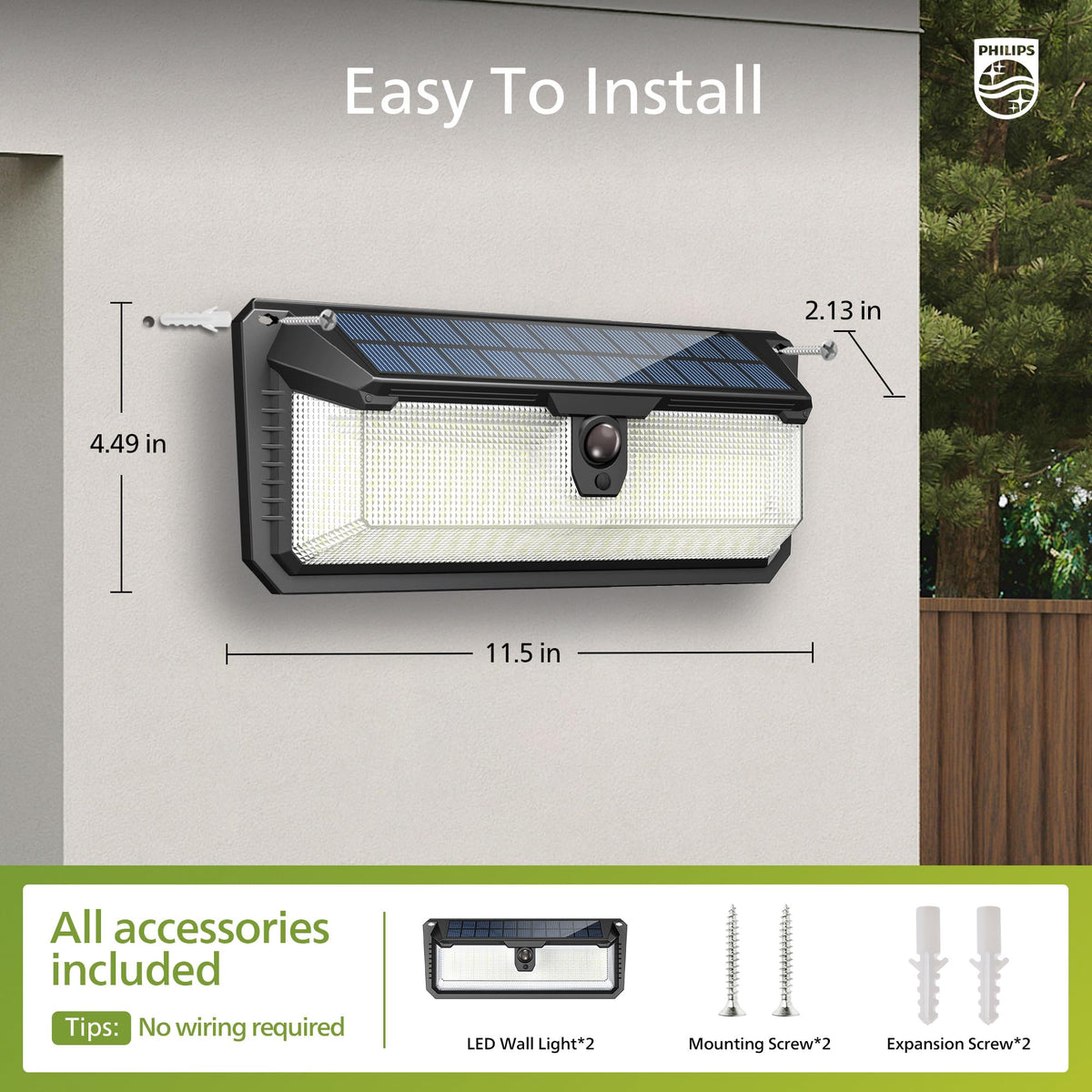Philips solar lights offer three modes for motion, dim, and boost.