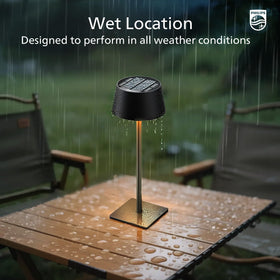 Philips Solar Outdoor Table Lamp non-slip base provides stable placement