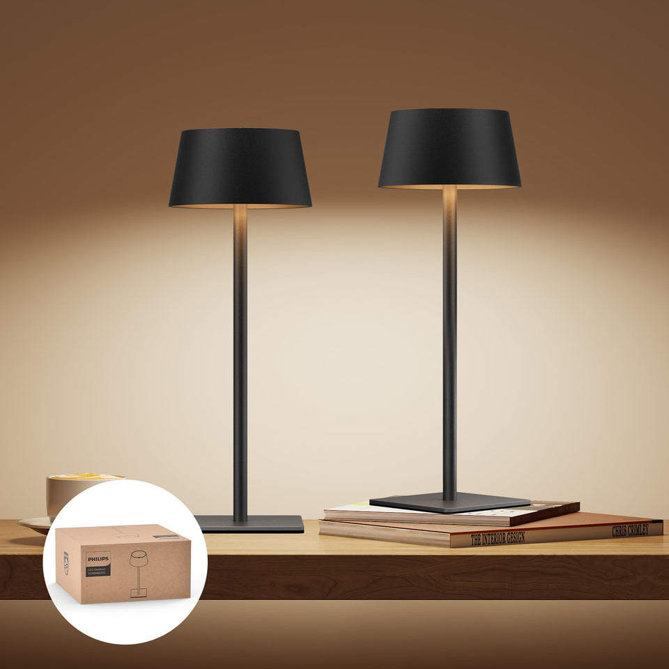 Philips Solar Outdoor Table Lamp top view for portable outdoor lighting