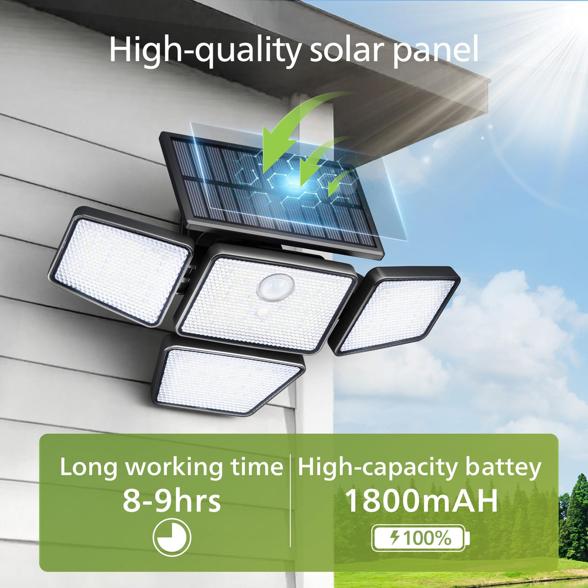 High-capacity 1800 mAh battery enables longer runtime per charge.
