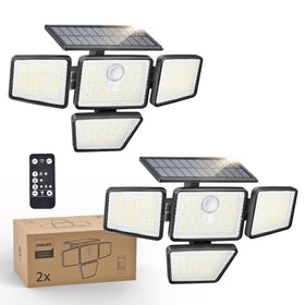 Philips solar security light with 196 LEDs for wide outdoor illumination.