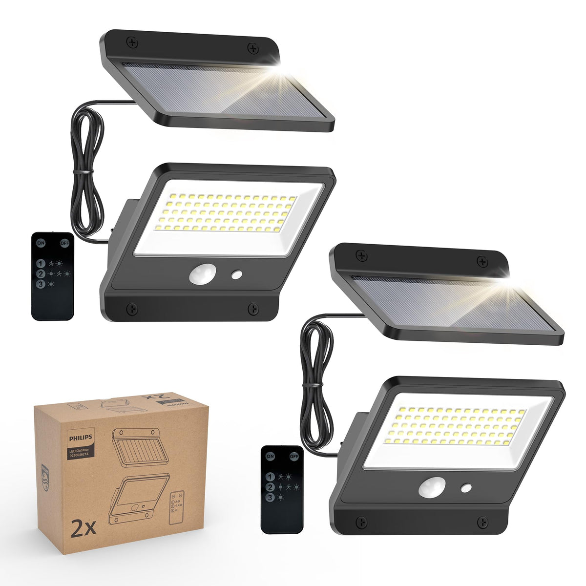 Philips Solar Security Light front view showing bright 6500K LED for outdoor visibility