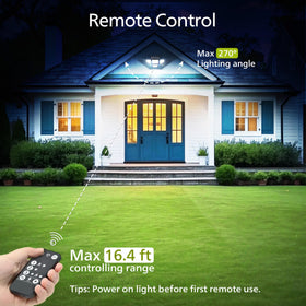 Two-pack setup includes a single remote for both lights.