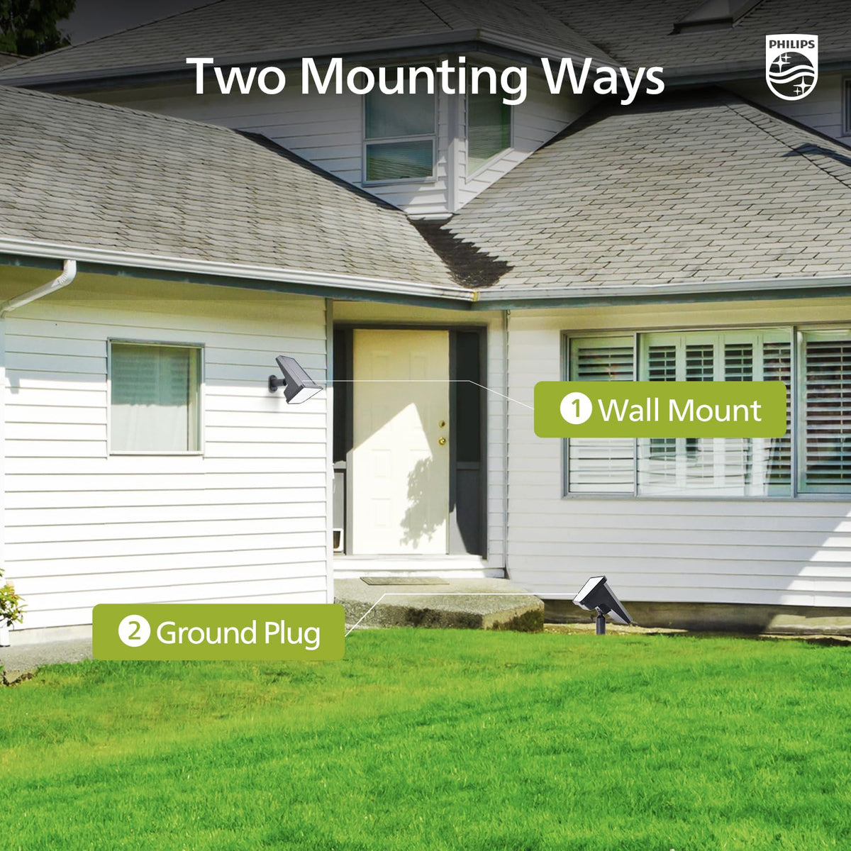 Philips solar spot lights garden pathway lighting with durable weatherproof performance