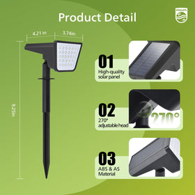 Philips solar spot lights walkway installation demonstrates quick, wiring-free setup for driveways