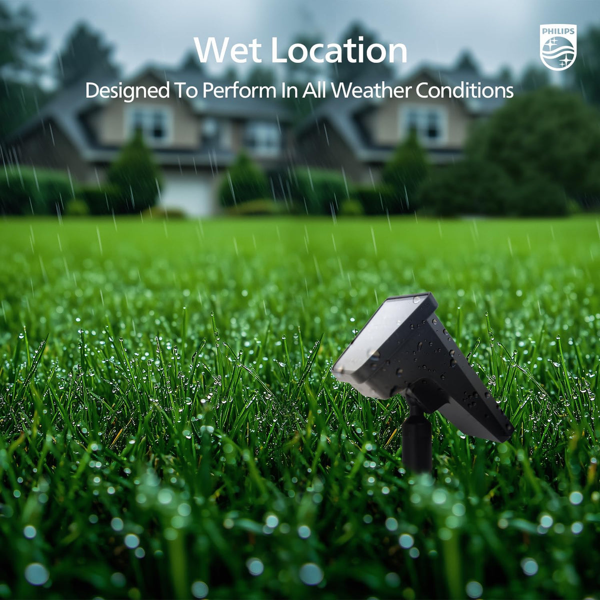 Philips solar spot lights weatherproof durability withstands rain and sun exposure