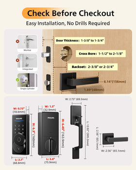 Philips DIY installation guide image shows simple mounting on common doors.