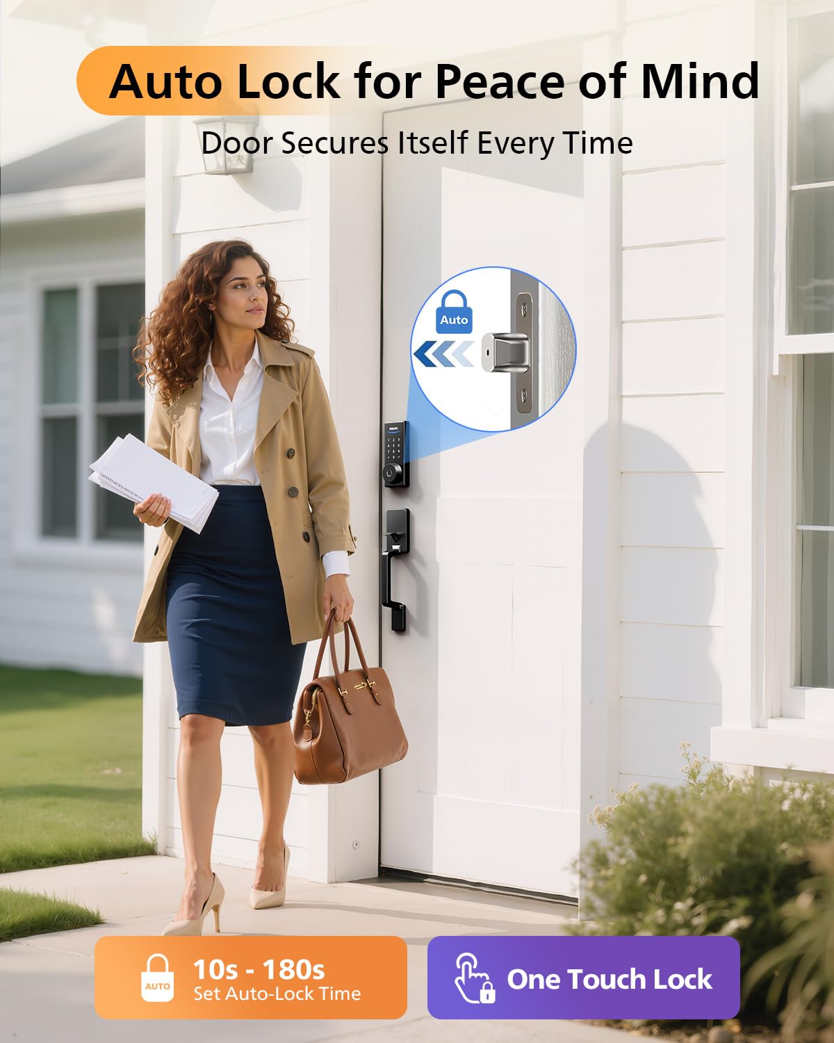 Philips real-time alerts and activity history show entry events.
