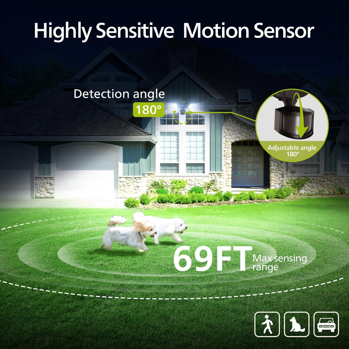 Philips outdoor light with IP65 waterproof protection against rain and dust.