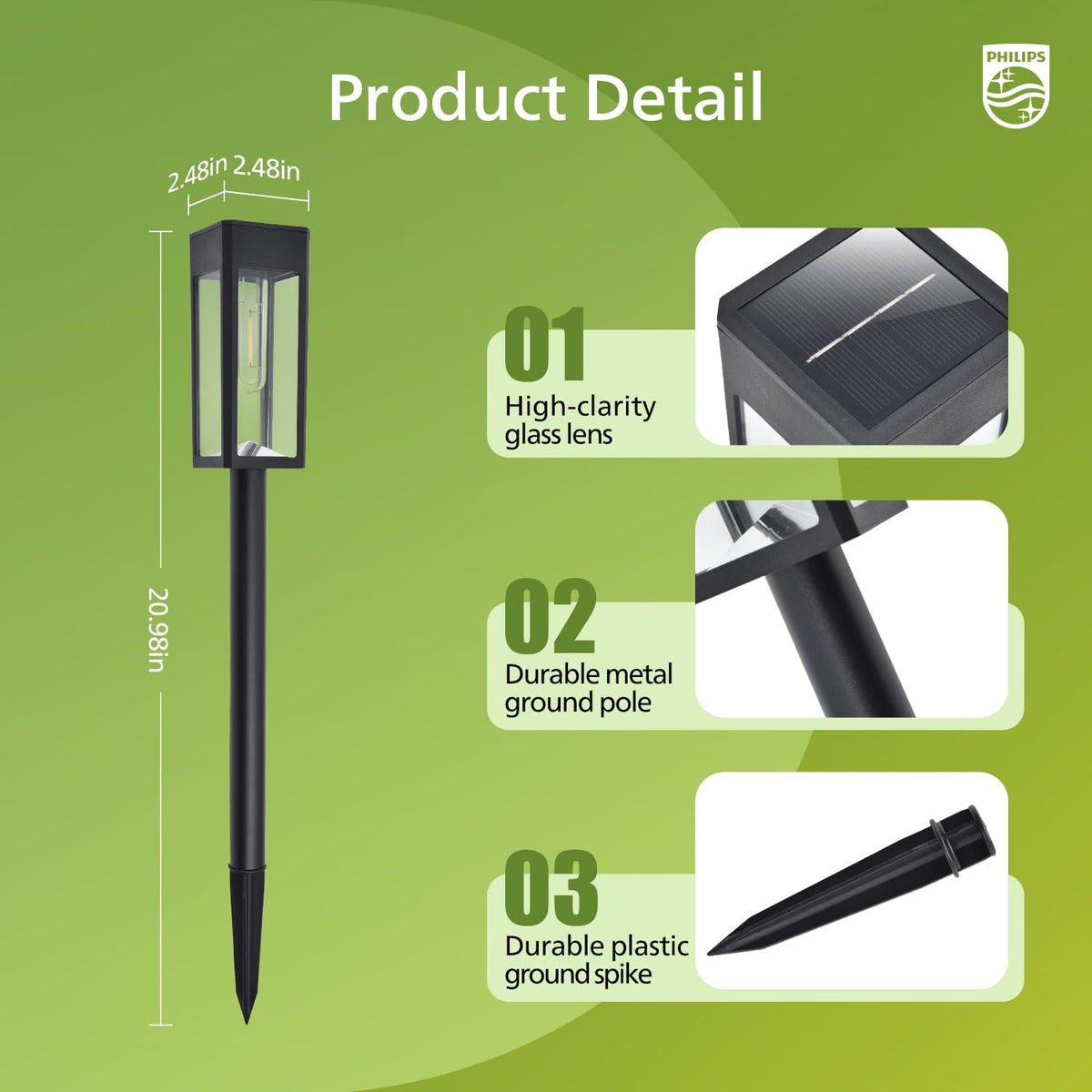Philips waterproof outdoor lights endure rain and humidity for year-round use.