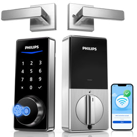 Philips Wi‑Fi Smart Lock with Handles front view illustrating keyless entry.