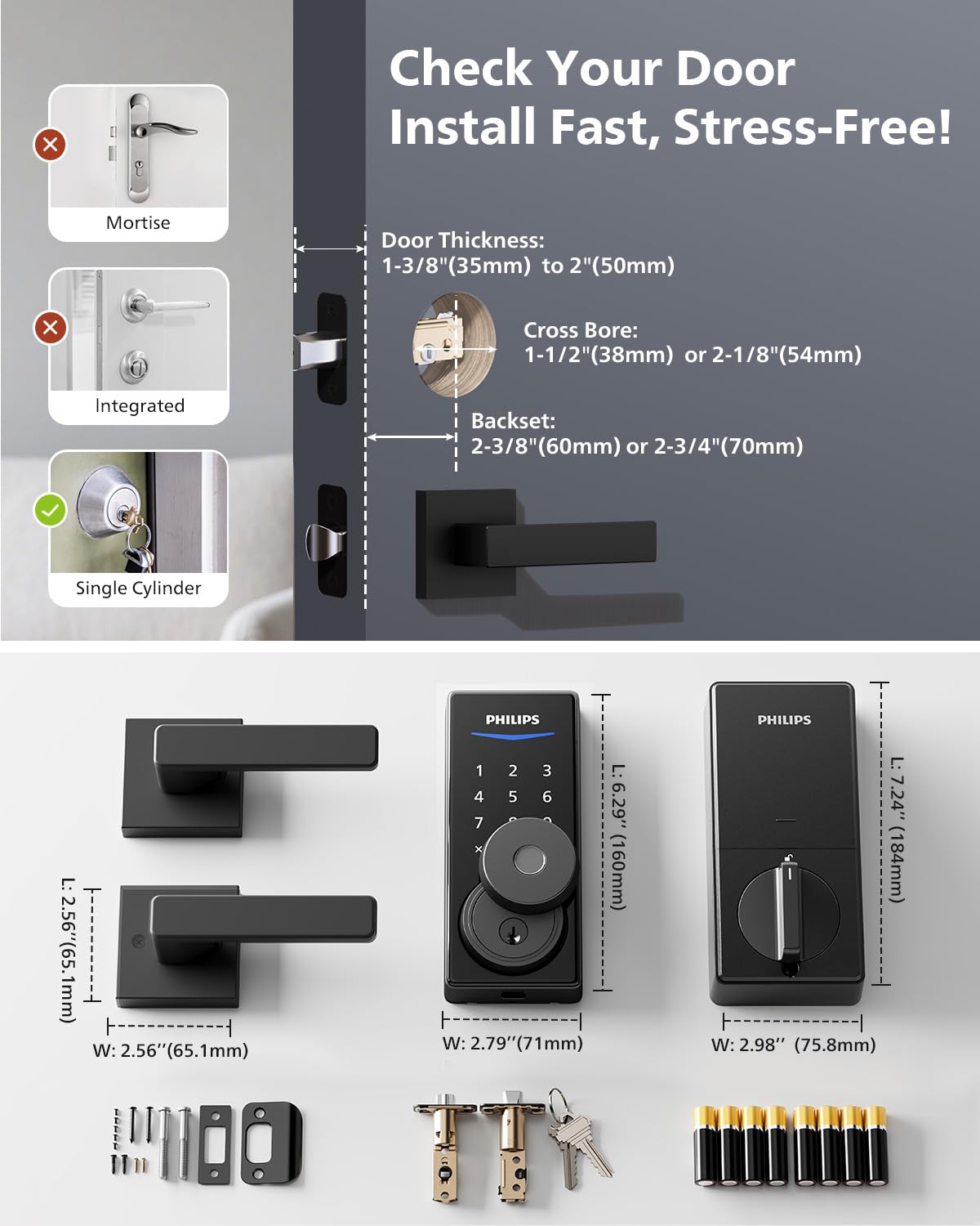 Installation video and setup support for Philips Wi‑Fi smart lock.